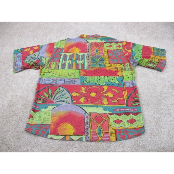 Territory Ahead Shirt Men Large L All Over Graphic Print Cotton Button Up 90s - Picture 7 of 11
